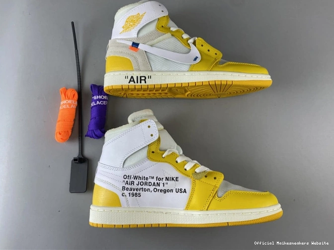 Official Maikesneakers Yellow-Cone Powder Jordan NRG Dark AQ0818-149 Air White Off-White x 1 0708